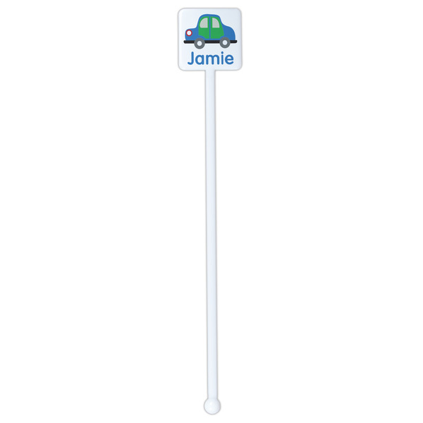 Transportation White Plastic Stir Stick - Double Sided - Square - Single Stick