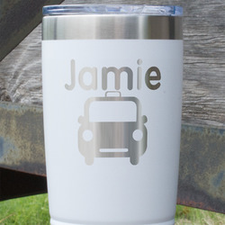 Transportation 20 oz Stainless Steel Tumbler - White - Single Sided (Personalized)