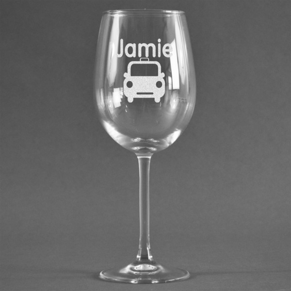 Custom Transportation Wine Glass - Engraved (Personalized)