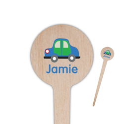 Transportation 4" Round Wooden Food Picks - Double Sided (Personalized)
