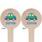 Transportation Wooden 4" Food Pick - Round - Double Sided - Front & Back