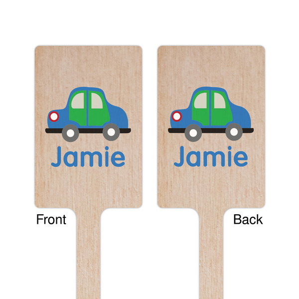 Transportation Wooden 6.25" Stir Stick - Rectangular - Double Sided - Front & Back
