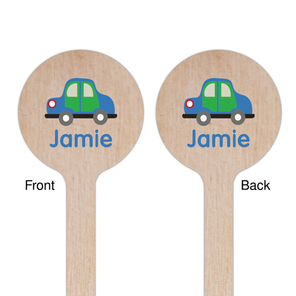 Transportation Wooden 7.5" Stir Stick - Round - Double Sided - Front & Back