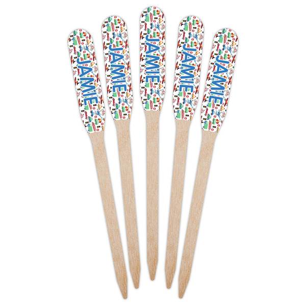 Transportation Wooden Food Pick - Paddle - Fan View