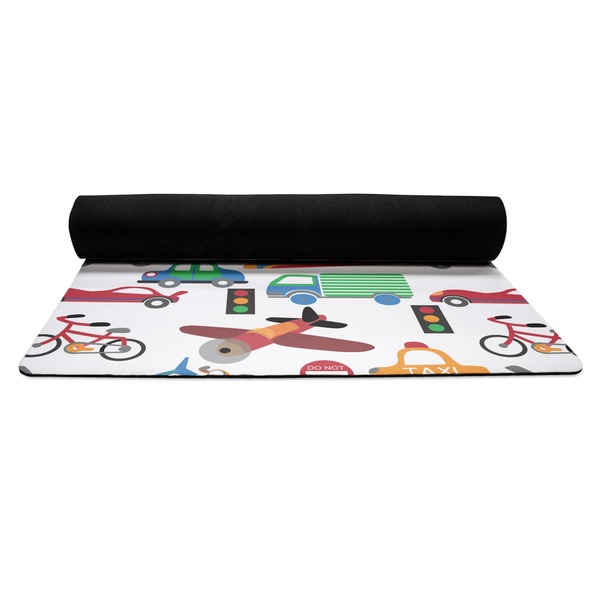 Transportation Yoga Mat Rolled up Black Rubber Backing