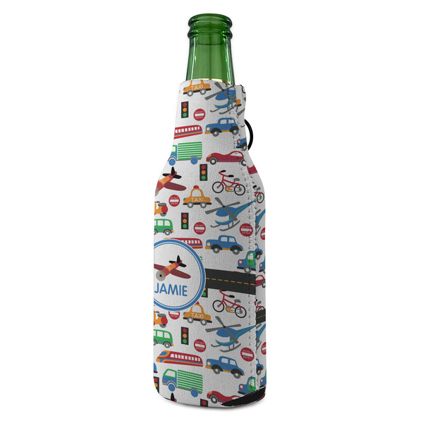 Transportation Zipper Bottle Cooler - ANGLE (bottle)