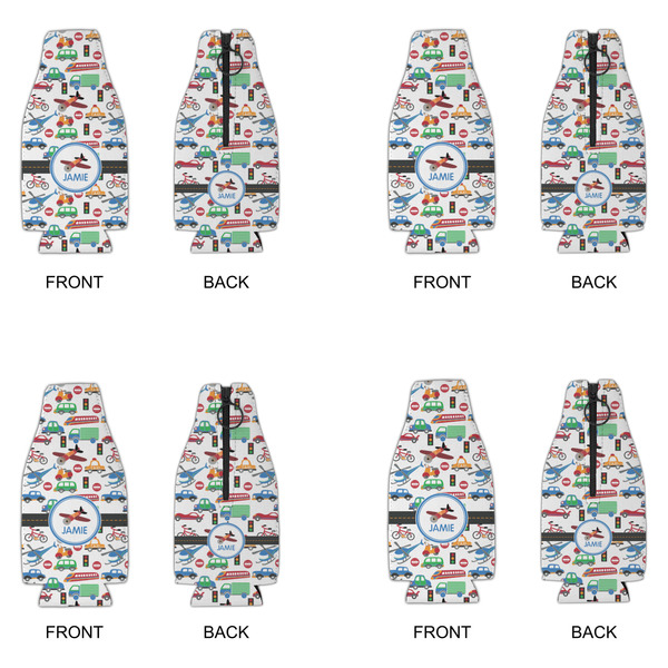 Transportation Zipper Bottle Cooler - Set of 4 - APPROVAL