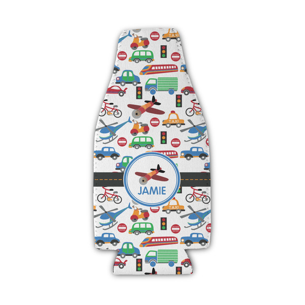 Transportation Zipper Bottle Cooler - Set of 4 - FRONT