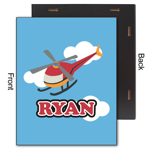 Helicopter 11x14 Wood Print - Front & Back View