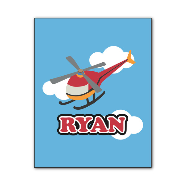 Custom Helicopter Wood Print - 11x14 (Personalized)