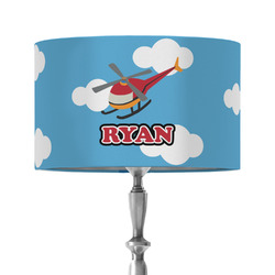 Helicopter 12" Drum Lamp Shade - Fabric (Personalized)