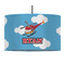 Helicopter 12" Drum Lampshade - PENDANT (Fabric)