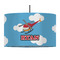 Helicopter 12" Drum Pendant Lamp - Fabric (Personalized)