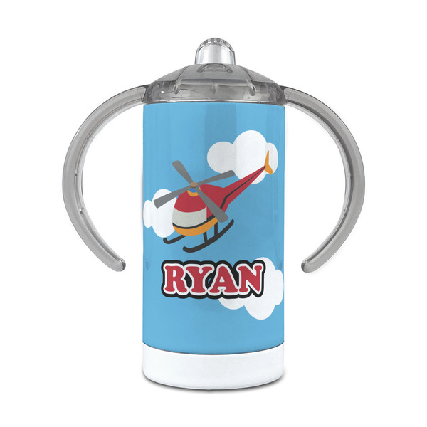Custom Helicopter 12 oz Stainless Steel Sippy Cup (Personalized)