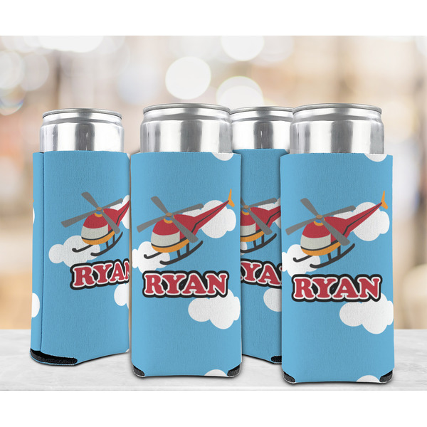 Helicopter 12oz Tall Can Sleeve - Set of 4 - LIFESTYLE