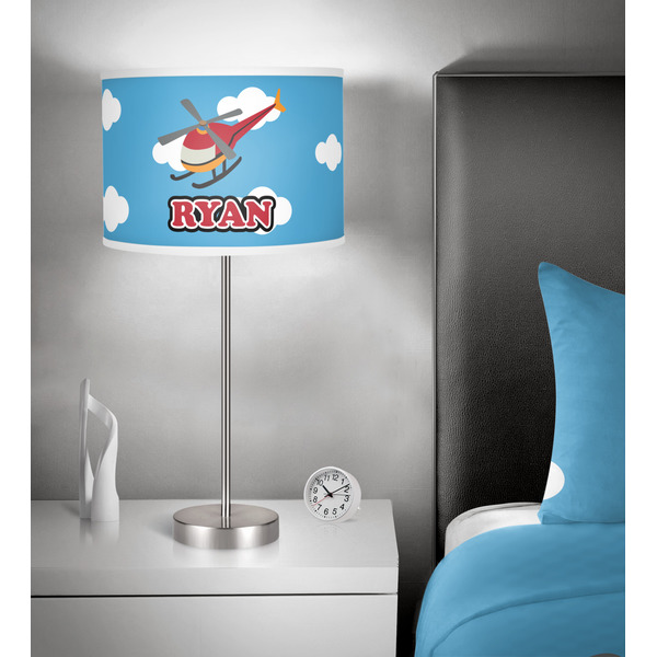 Helicopter 13 inch drum lamp shade - in room