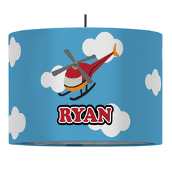Helicopter 16" Drum Pendant Lamp - Fabric (Personalized)