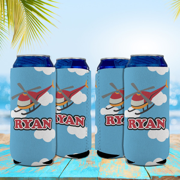 Helicopter 16oz Can Sleeve - Set of 4 - LIFESTYLE
