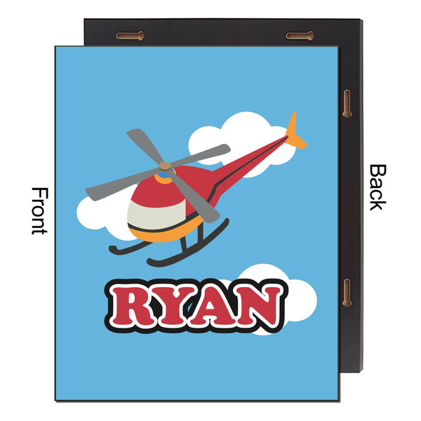 Helicopter 16x20 Wood Print - Front & Back View