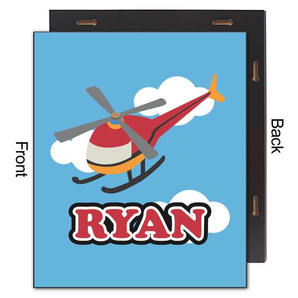 Helicopter 20x24 Wood Print - Front & Back View