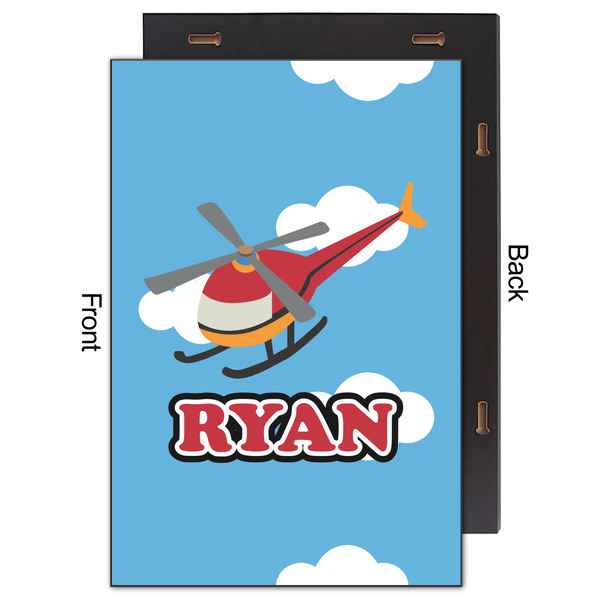 Helicopter 20x30 Wood Print - Front & Back View