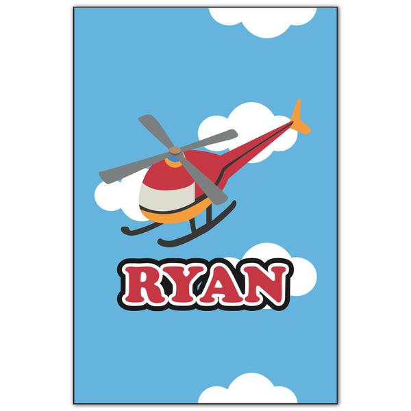Custom Helicopter Wood Print - 20x30 (Personalized)
