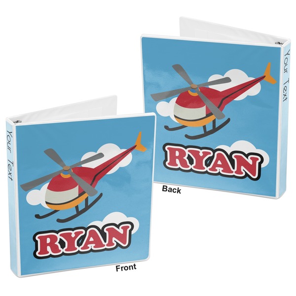 Helicopter 3-Ring Binder Front and Back
