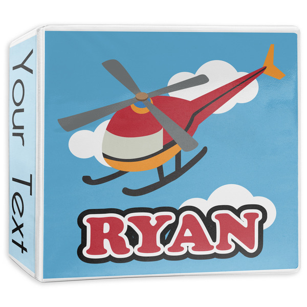 Custom Helicopter 3-Ring Binder - 3 inch (Personalized)