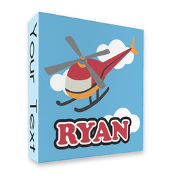 Helicopter 3 Ring Binder - Full Wrap - 2" (Personalized)