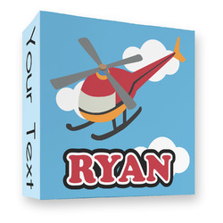 Helicopter 3 Ring Binder - Full Wrap - 3" (Personalized)