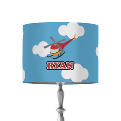 Helicopter 8" Drum Lamp Shade - Fabric (Personalized)