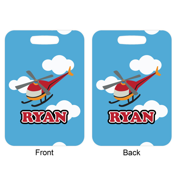 Helicopter Aluminum Luggage Tag (Front + Back)