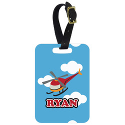 Helicopter Metal Luggage Tag w/ Name or Text