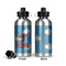 Helicopter Aluminum Water Bottle - Front and Back
