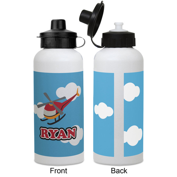 Helicopter Aluminum Water Bottle - White APPROVAL