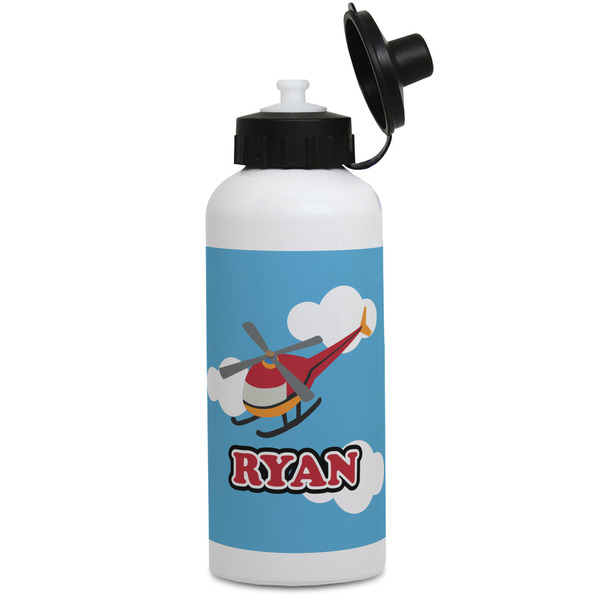 Custom Helicopter Water Bottles - Aluminum - 20 oz - White (Personalized)