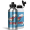 Helicopter Aluminum Water Bottles - MAIN (white &silver)