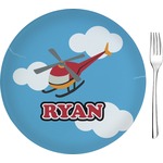 Helicopter 8" Glass Appetizer / Dessert Plates - Single or Set (Personalized)