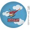 Helicopter 8" Glass Appetizer / Dessert Plates - Single or Set (Personalized)