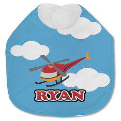 Helicopter Jersey Knit Baby Bib w/ Name or Text