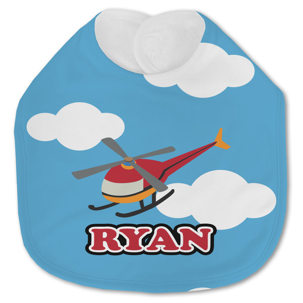 Custom Helicopter Jersey Knit Baby Bib w/ Name or Text