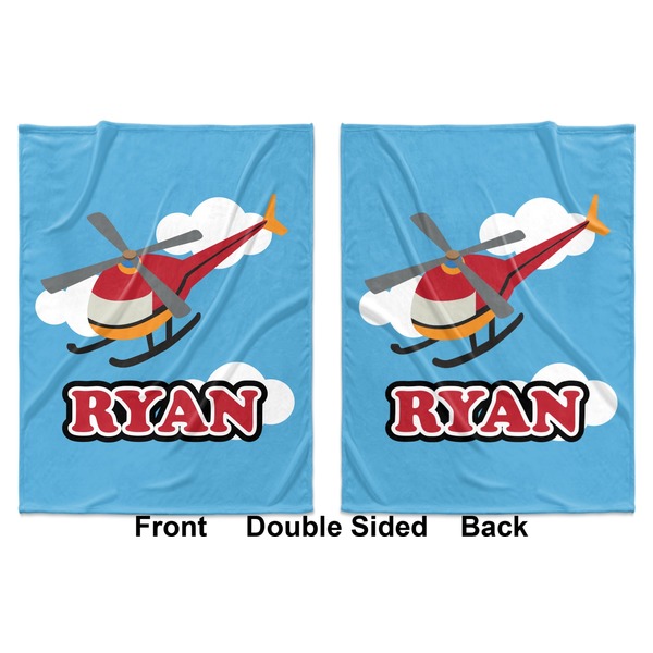 Helicopter Baby Blanket (Double Sided - Printed Front and Back)