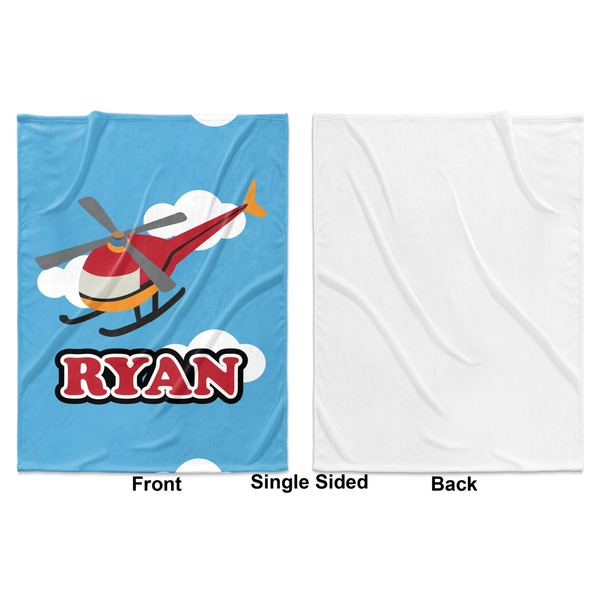 Helicopter Baby Blanket (Single Side - Printed Front, White Back)