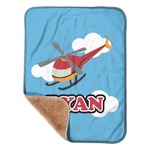 Helicopter Sherpa Baby Blanket - 30" x 40" w/ Name or Text