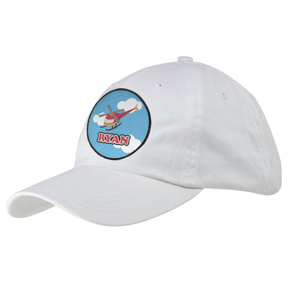 Custom Helicopter Baseball Cap - White (Personalized)