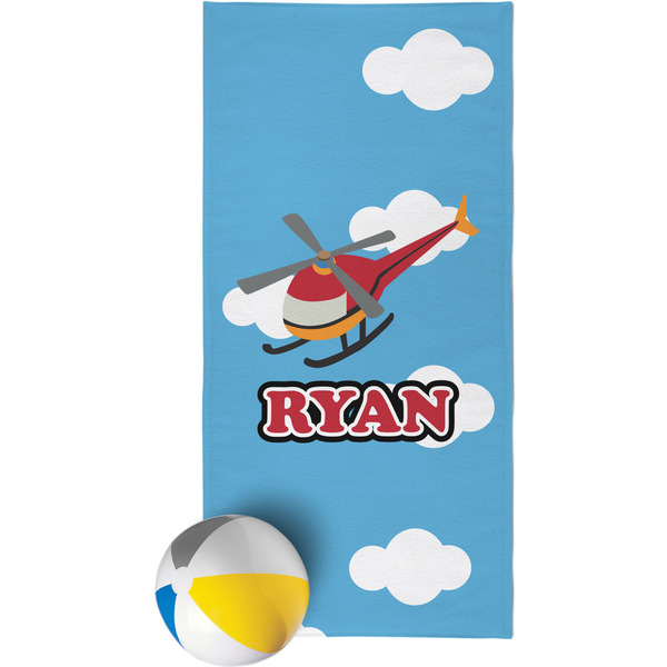 Custom Helicopter Beach Towel (Personalized)