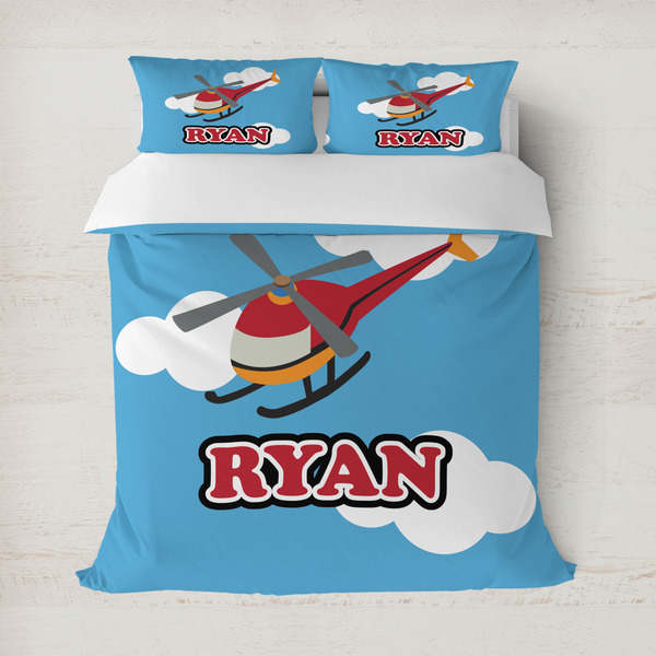 Custom Helicopter Duvet Cover Set - Full / Queen (Personalized)