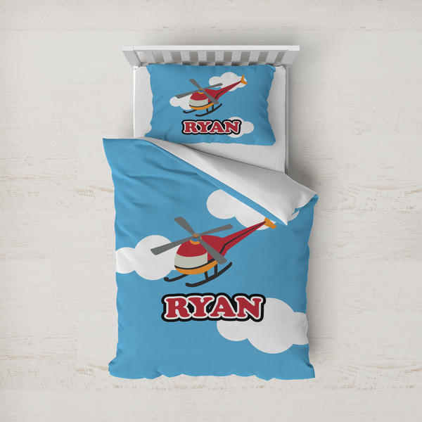 Custom Helicopter Duvet Cover Set - Twin (Personalized)