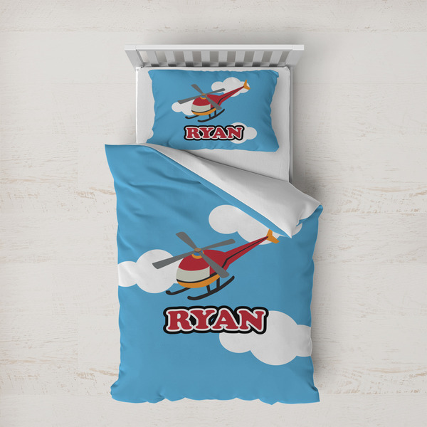 Custom Helicopter Duvet Cover Set - Twin XL (Personalized)