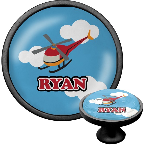 Custom Helicopter Cabinet Knob (Black) (Personalized)